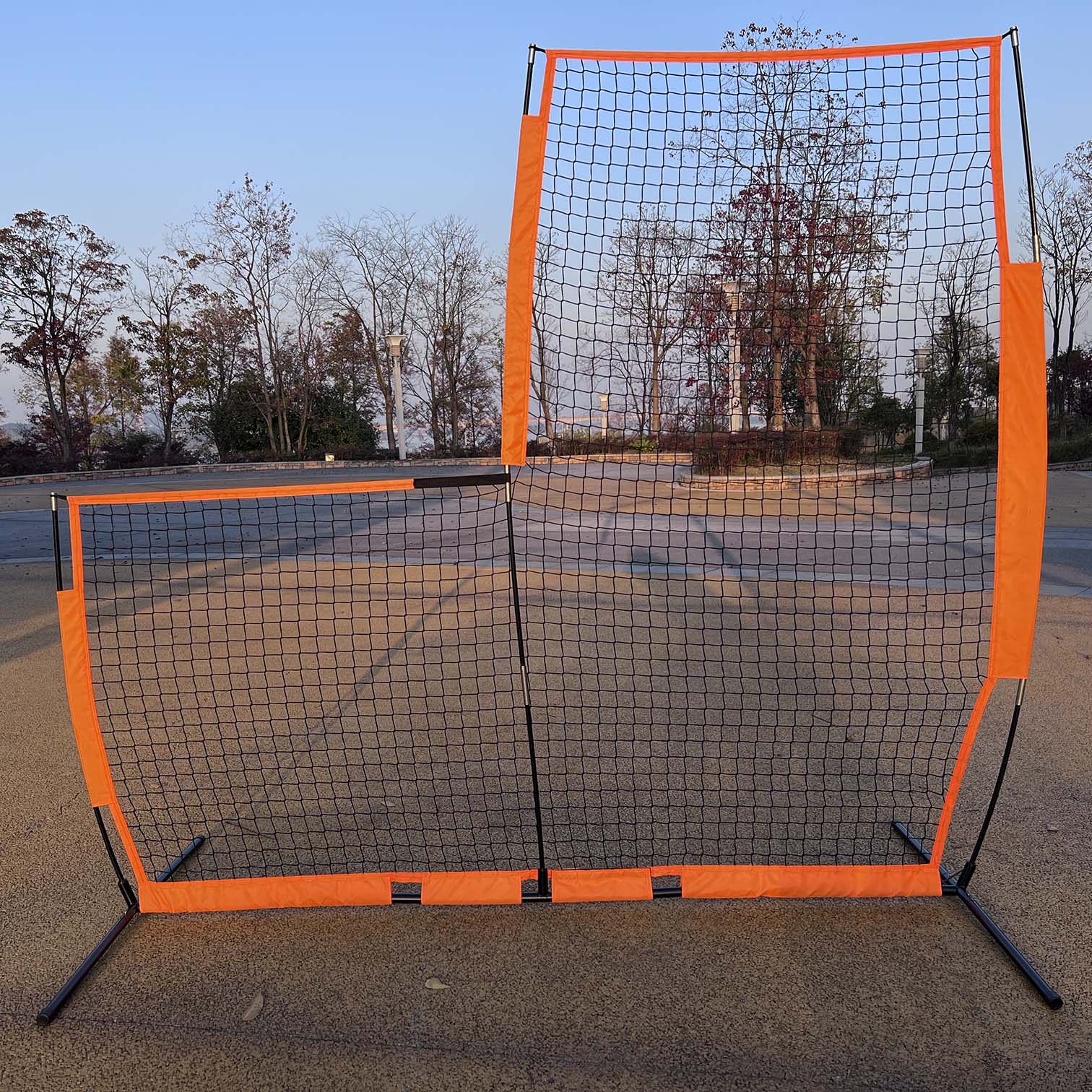 L frame pitcher protection net